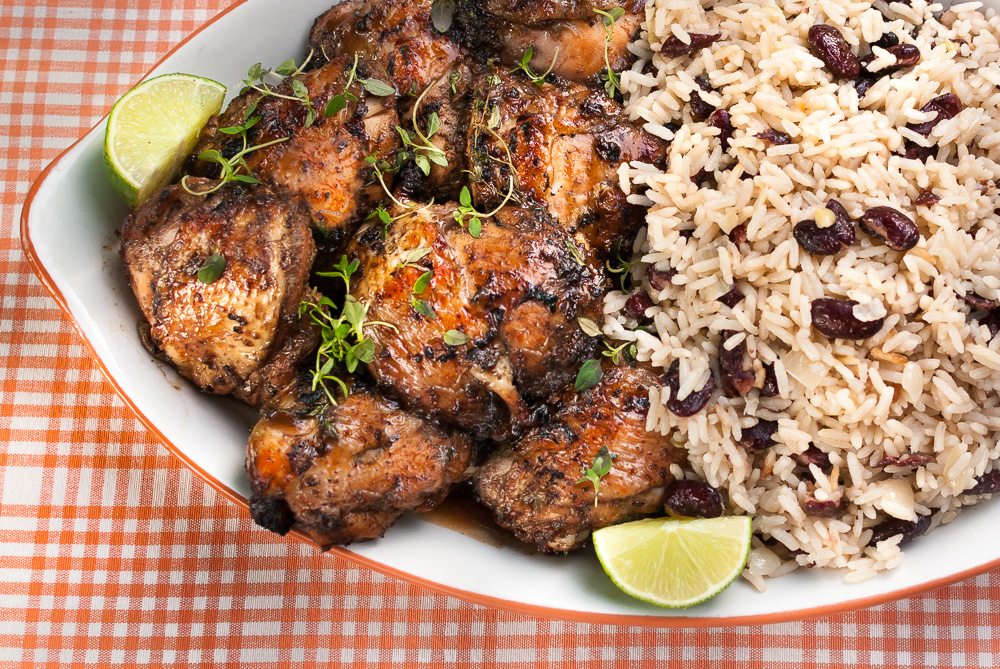 plate of jerk chicken